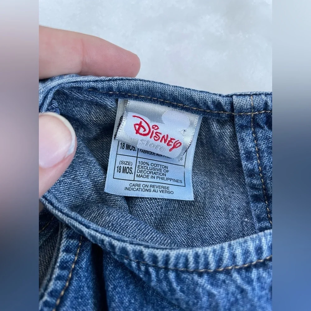 Vintage Disney Baby Denim Dress with Fall Minnie Mouse Embroidering